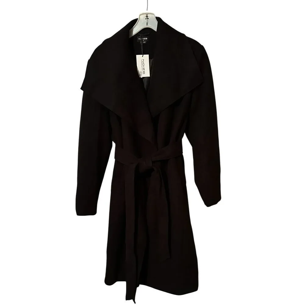 Noize Lena Long Length Vegan Wool Coat NWT Size XL - Picture 8 of 13